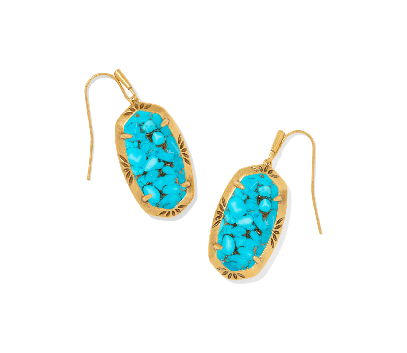 Dani Etch Frame Drop Earrings