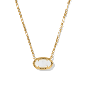 Elisa Etch Frame Short Pendant Necklace