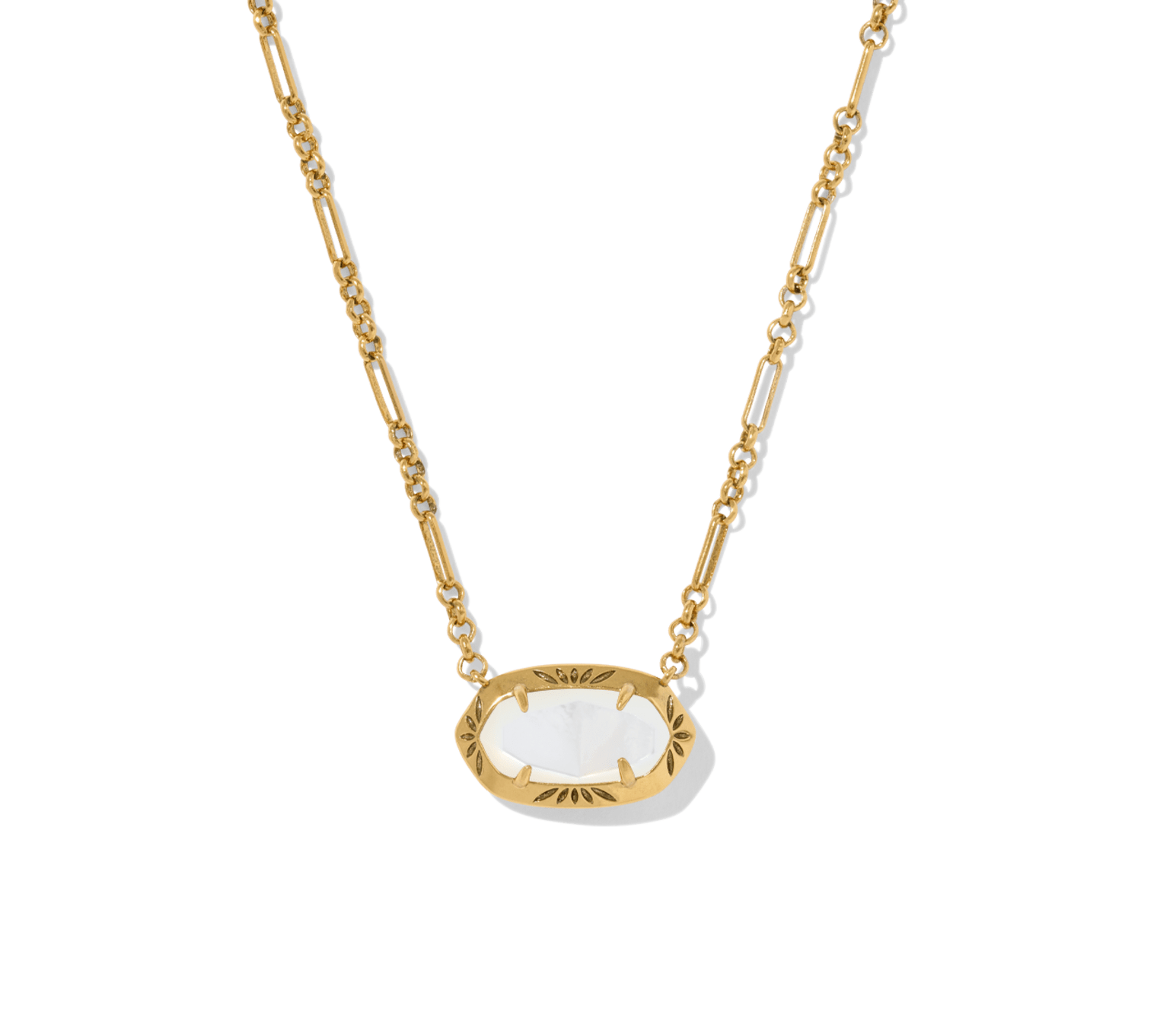 Elisa Etch Frame Short Pendant Necklace