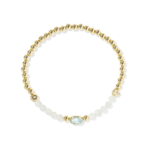 Emilie Ivory Mother of Pearl Stone Beaded Stretch Bracelet
