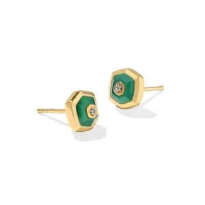Davie 18k Gold Vermeil Stone Stud Earrings
