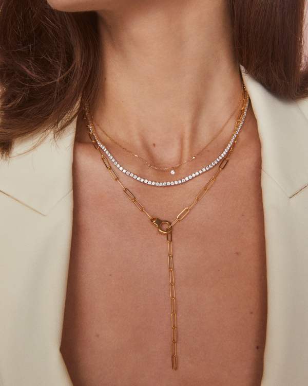 22 Inch Large Paperclip Chain Necklace in 18k Gold Vermeil - alternate view