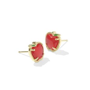 Apple Gold Stud Earrings