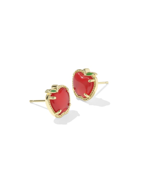 Apple Gold Stud Earrings