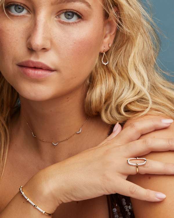 0.36 ct Lab Grown White Diamond Astrid 14k Yellow Gold Open Frame Ring - view 2