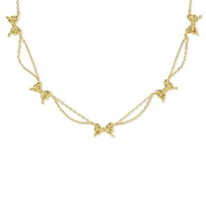 Bow Gold Strand Necklace