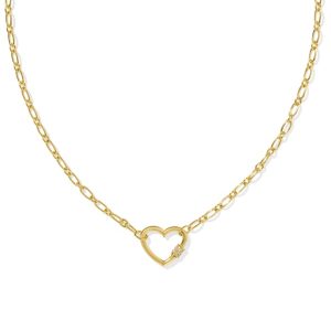 Bristol 18k Gold Vermeil Heart Pendant Necklace in White Topaz - alternate view