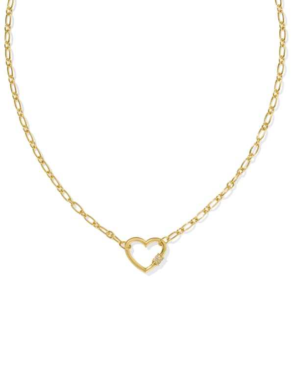 Bristol 18k Gold Vermeil Heart Pendant Necklace in White Topaz - alternate view
