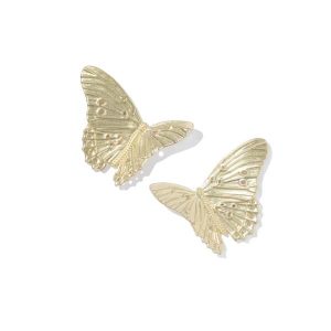 Cailey Butterfly Gold Statement Stud Earrings