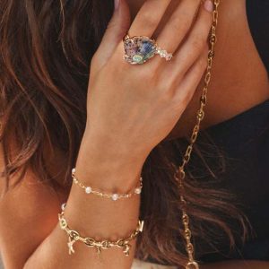 Cailin Gold Crystal April Band Ring - view 2