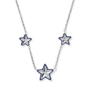 Cassidy Silver Enamel Frame Strand Necklace