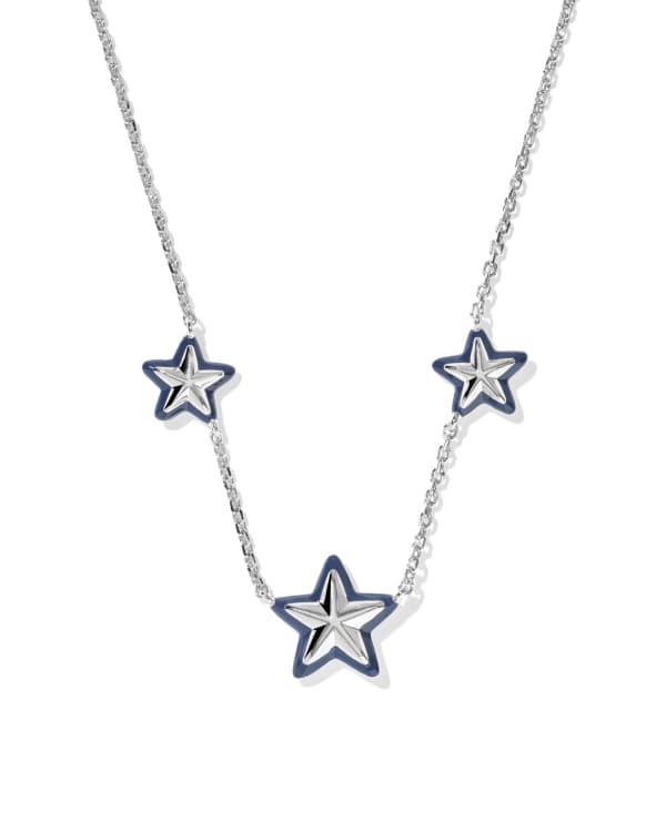 Cassidy Silver Enamel Frame Strand Necklace