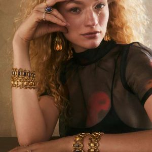 Catherine Vintage Gold Statement Bracelet - view 2