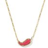 Chili Pepper Gold Short Pendant Necklace