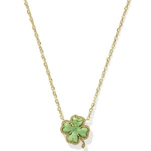 Clover Gold Short Pendant Necklace