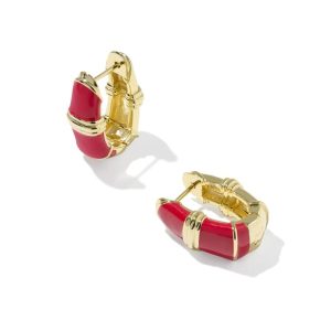 Courtney Gold Enamel Huggie Earrings