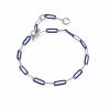 Courtney Silver Enamel Link and Chain Bracelet