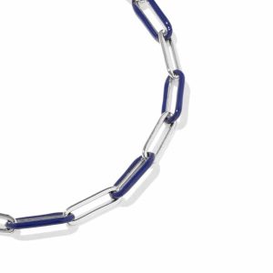 Courtney Silver Enamel Link and Chain Bracelet - view 2