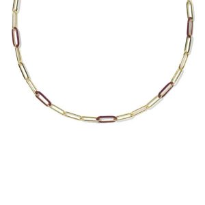 Courtney Gold Enamel Link and Chain Necklace
