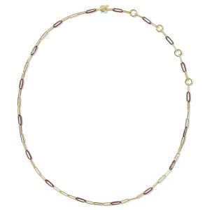 Courtney Gold Enamel Link and Chain Necklace - alternate view
