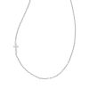 Cross Sterling Silver Inline Pave Necklace in White Topaz