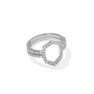 Daphne Pave Silver Cocktail Ring