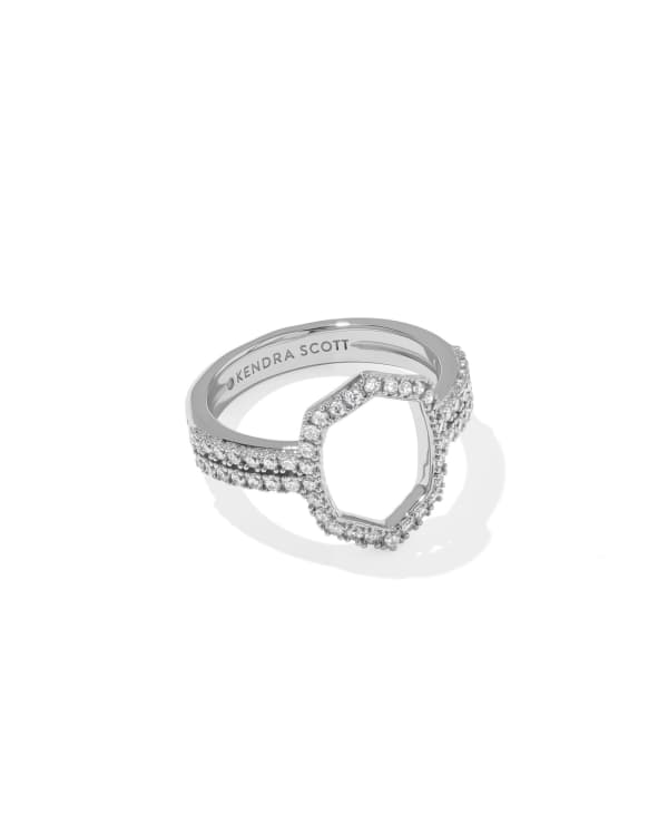 Daphne Pave Silver Cocktail Ring