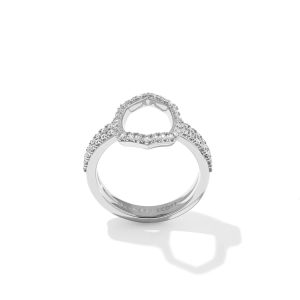 Daphne Pave Silver Cocktail Ring - view 2