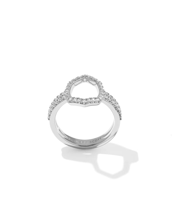 Daphne Pave Silver Cocktail Ring - view 2