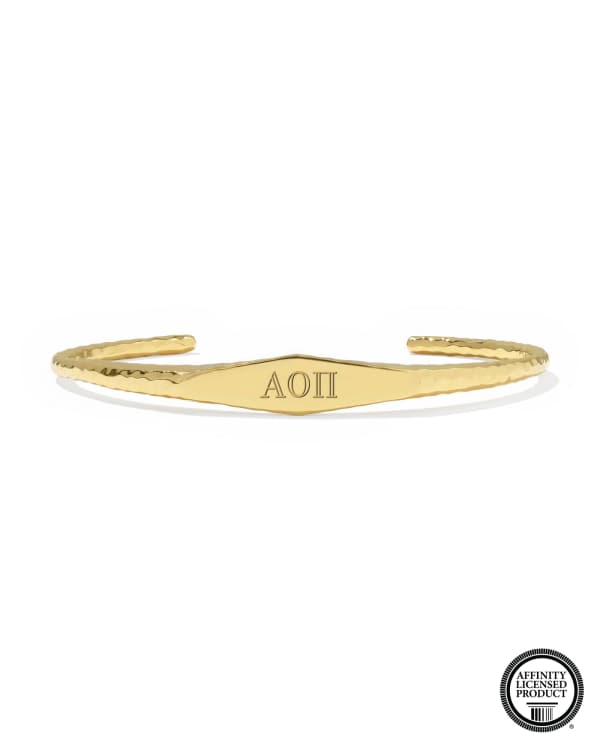 Alpha Omicron Pi 18k Yellow Gold Vermeil Davie Cuff Bracelet