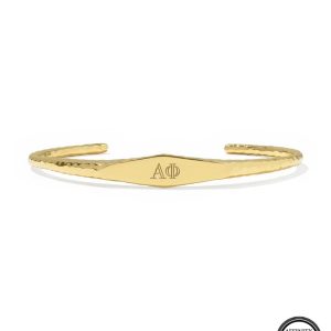 Alpha Phi 18k Yellow Gold Vermeil Davie Cuff Bracelet