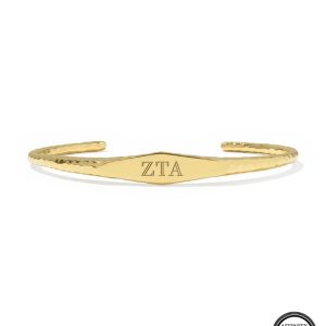 Zeta Tau Alpha 18k Yellow Gold Vermeil Davie Cuff Bracelet