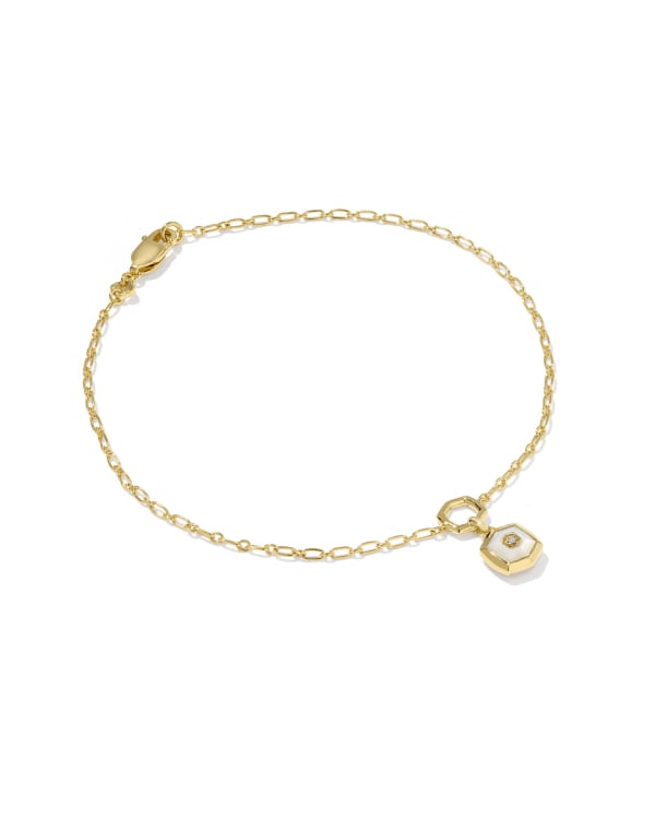 Davie 18k Gold Vermeil Stone Link and Chain Bracelet