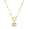 Davie 18k Gold Vermeil Stone Link and Chain Necklace