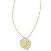Meredith 18k Gold Vermeil Locket Necklace in White Topaz