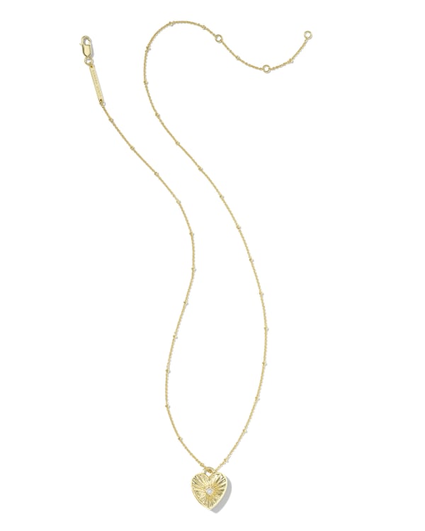 Meredith 18k Gold Vermeil Locket Necklace in White Topaz - alternate view