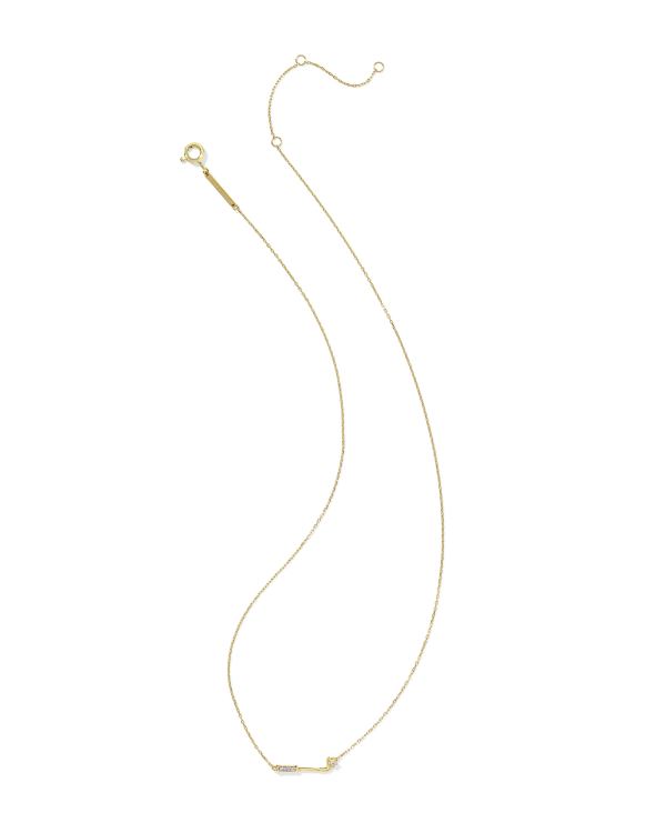 Diamond Accent Golf Club 14k Yellow Gold Necklace - alternate view