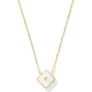 Dira 18k Gold Vermeil Carved Stone Pendant Necklace