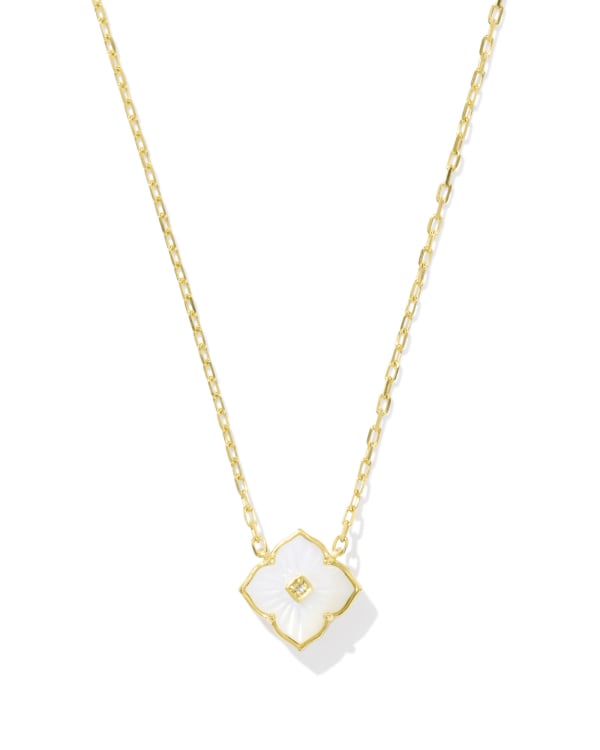 Dira 18k Gold Vermeil Carved Stone Pendant Necklace