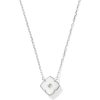 Dira Sterling Silver Carved Stone Pendant Necklace