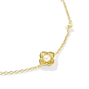 Dira 18k Gold Vermeil Pearl Delicate Chain Bracelet - view 2