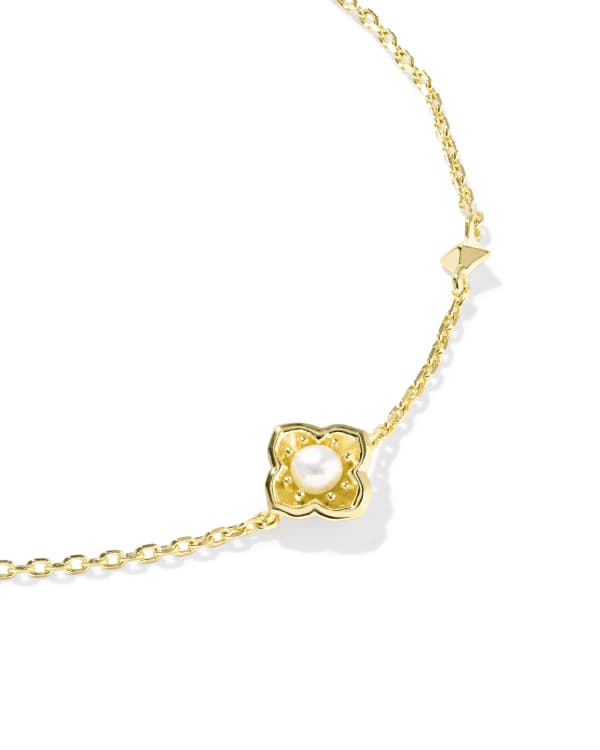 Dira 18k Gold Vermeil Pearl Delicate Chain Bracelet - view 2