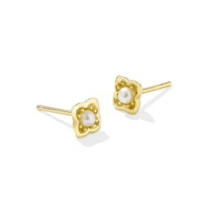Dira 18k Gold Vermeil Pearl Stud Earrings