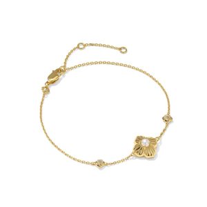 Dira Pearl Topaz 18k Gold Vermeil Delicate Chain Bracelet
