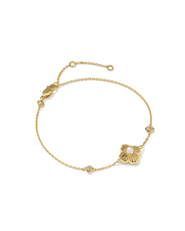 Dira Pearl Topaz 18k Gold Vermeil Delicate Chain Bracelet