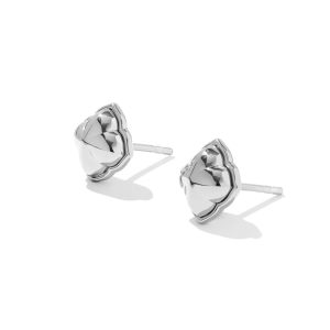 Dira Sterling Silver Small Metal Stud Earrings - view 2