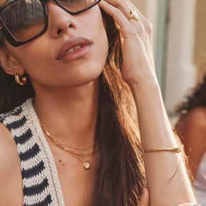 Dira Sun 18k Gold Vermeil Stone Short Pendant Necklace - alternate view