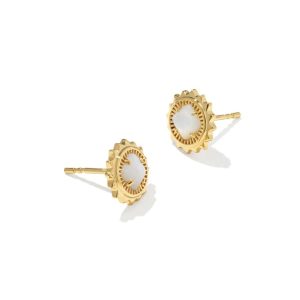 Dira Sun 18k Gold Vermeil Stone Stud Earrings