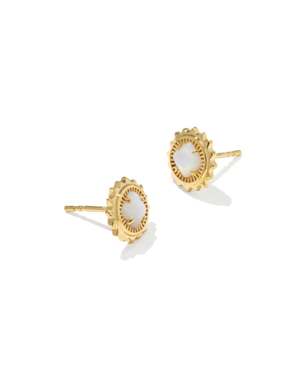 Dira Sun 18k Gold Vermeil Stone Stud Earrings