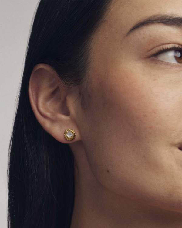 Dira Sun 18k Gold Vermeil Stone Stud Earrings - view 2
